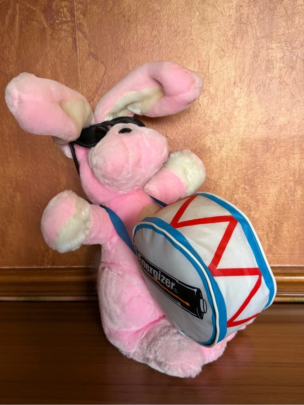 1995 ENERGIZER Bunny Plush Stuffed Toy Rabbit Drum Glasses Battery Promo Lrg 22”